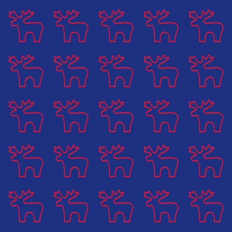 Red Reindeer Silhouette Pattern