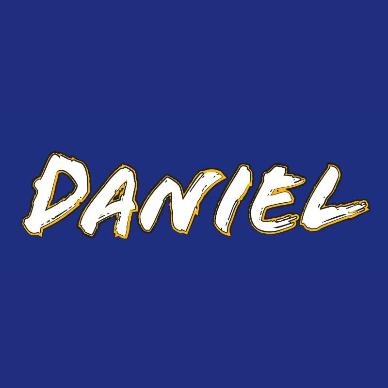 Profil doré du lettrage Daniel