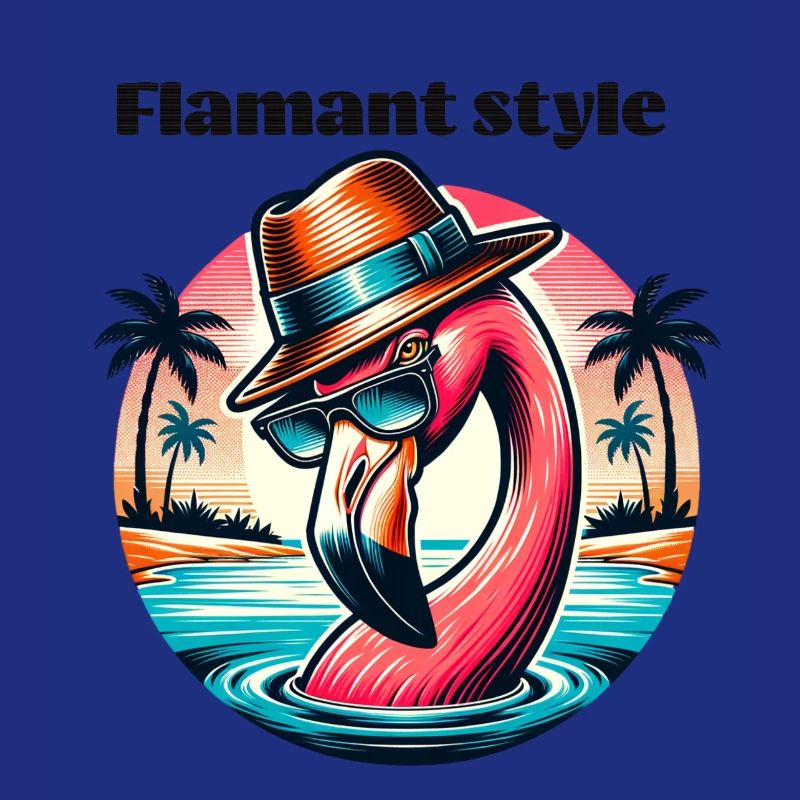 Flamingo Retro Cool Tropical Synthwave T-shirt