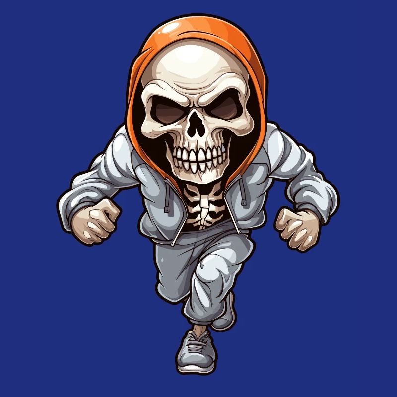 Skull in jogging suit design skull