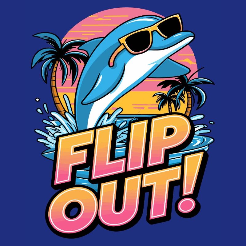 Lustiges Delfin-Flip-Out-Design mit Sonnenbrille