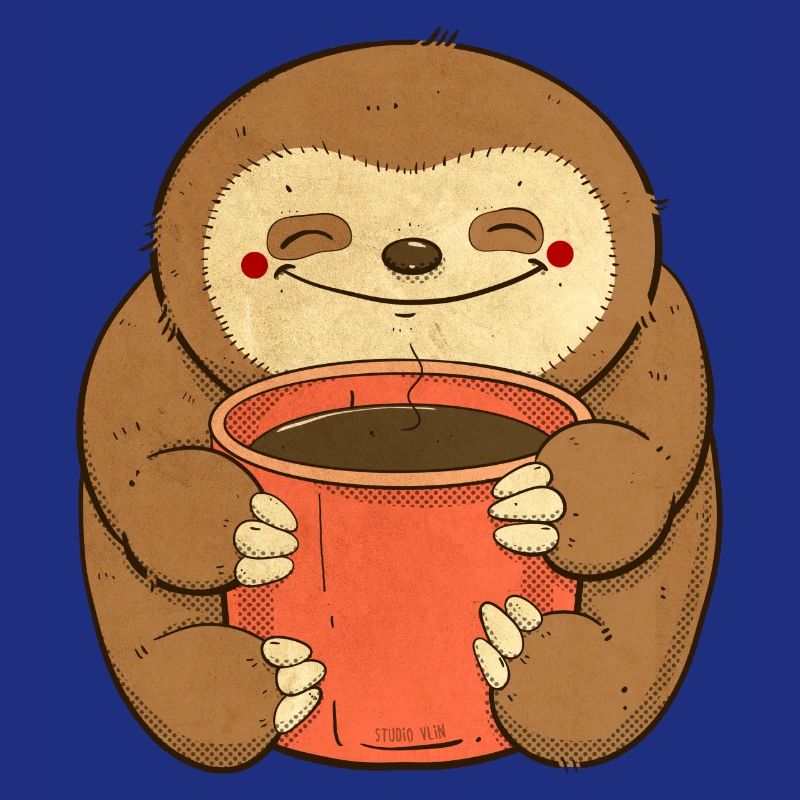 Faultier mit Kaffee