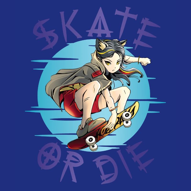Skate oder stirb Skateboarder Anime Mädchen
