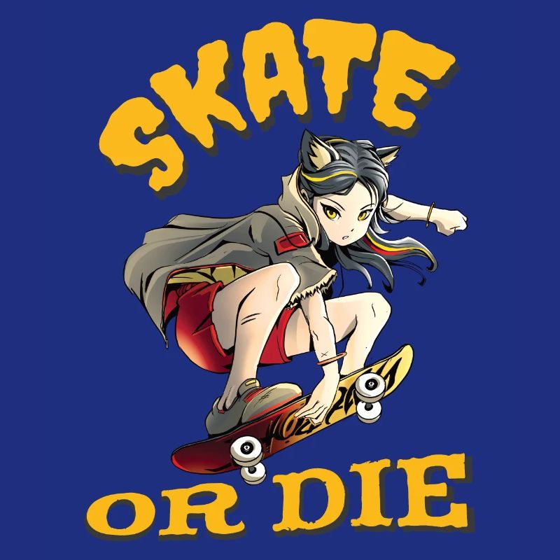 Skate oder stirb Skateboarder Anime Mädchen