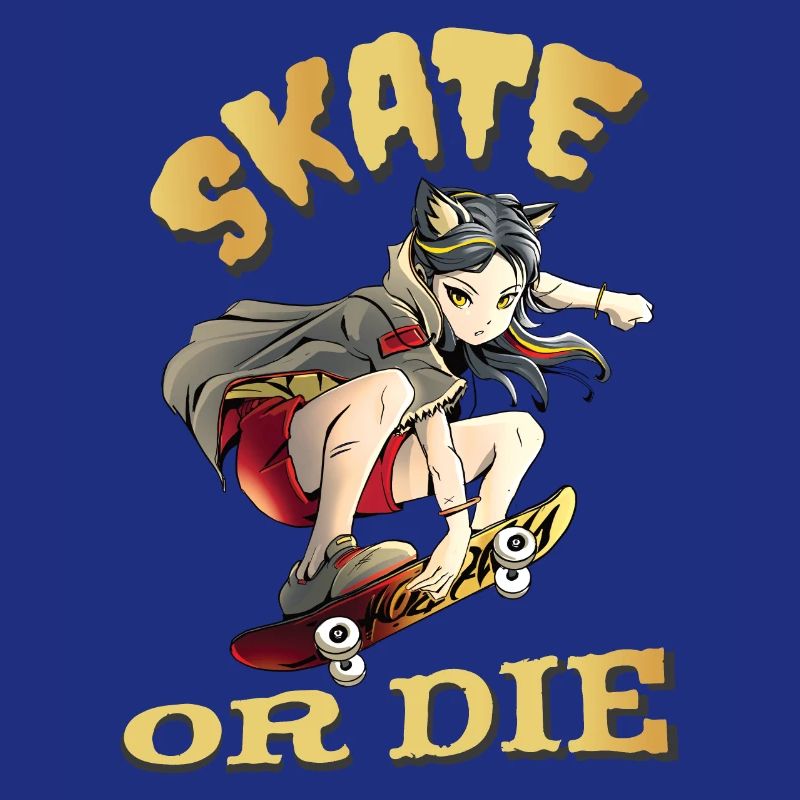 Skate oder stirb Skateboarder Anime Mädchen