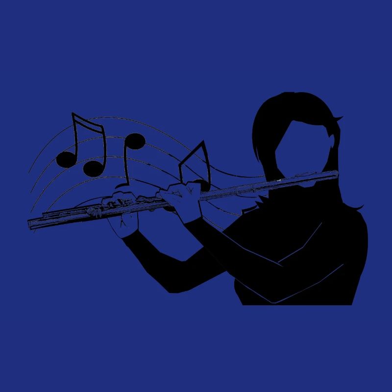 Joueuse de flûte traversière note de musique