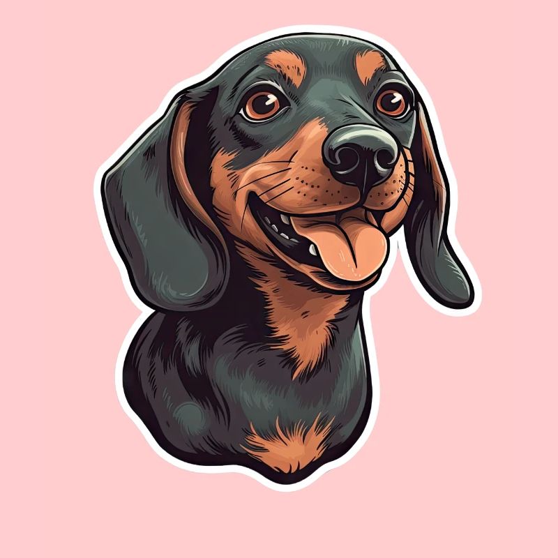 Dackel Teckel Hund Rasse Illustration Welpe Bild