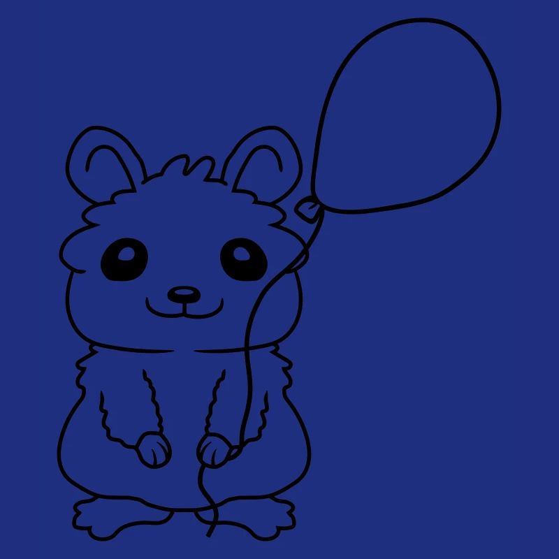 Hamster Luftballon Geschenkidee Comic
