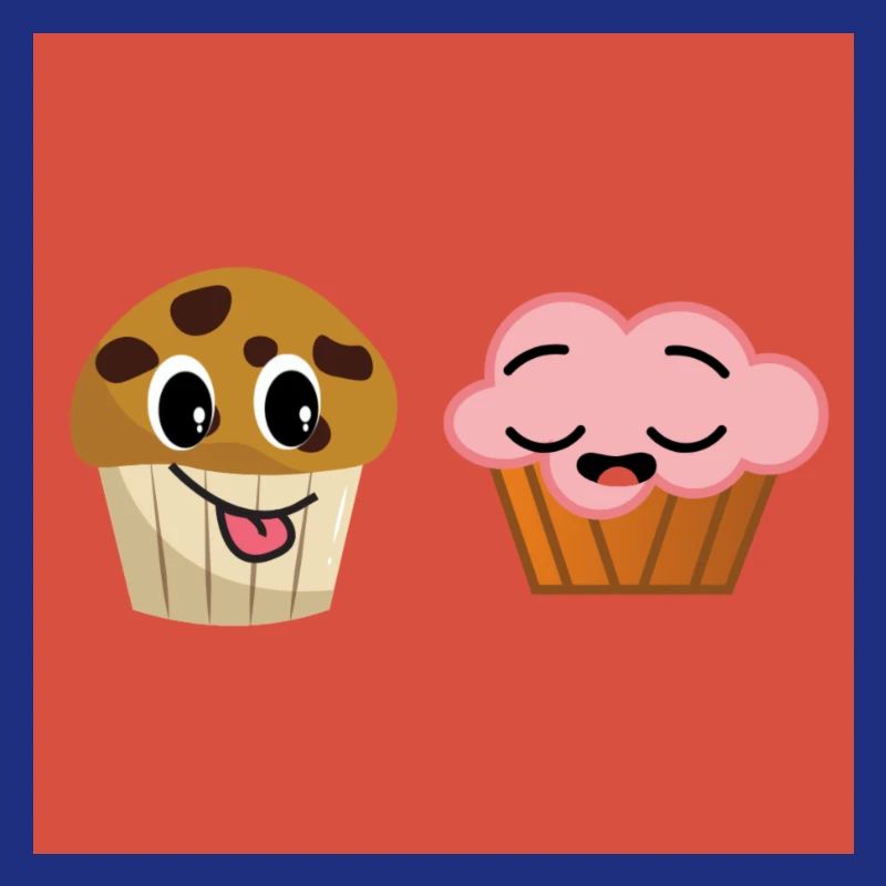 Design mit Zwei Muffins in rot