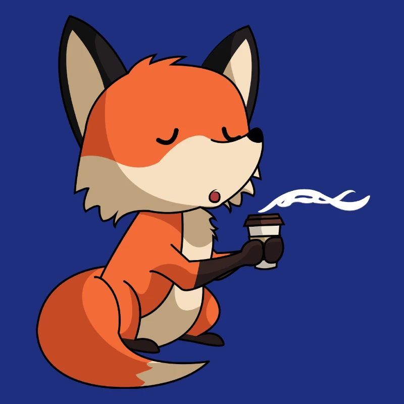 Fox with coffee