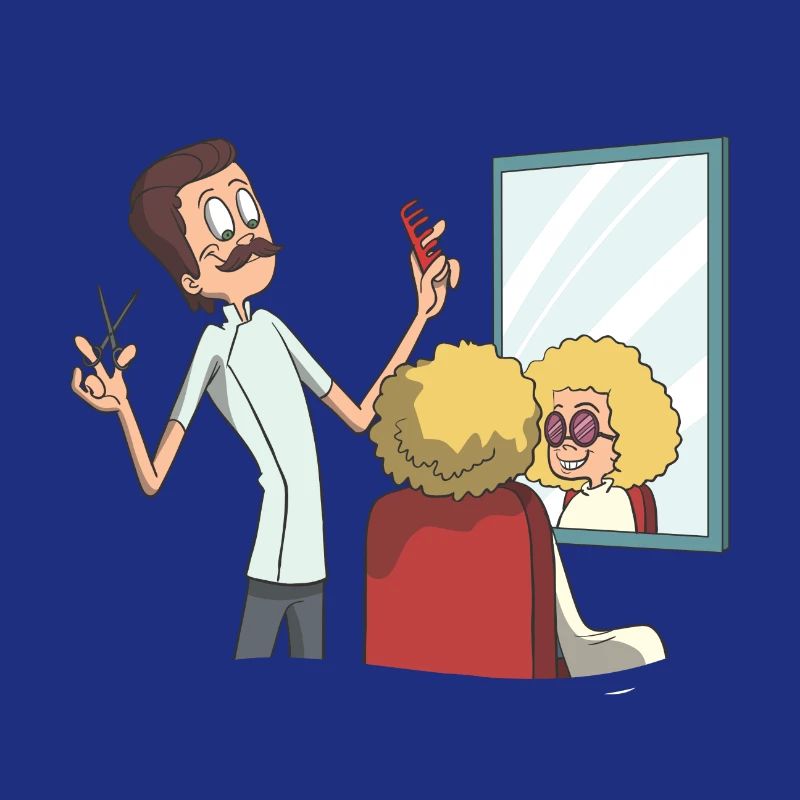 Coiffeur coupe, peignage, pose