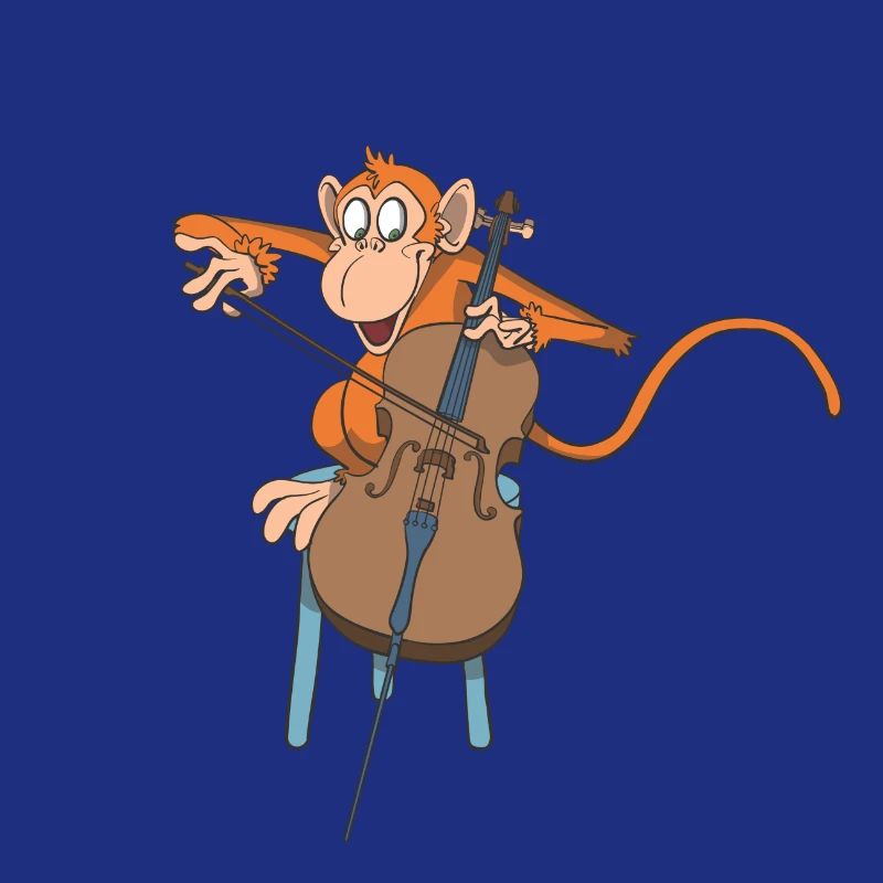 Singe joue du violoncelle