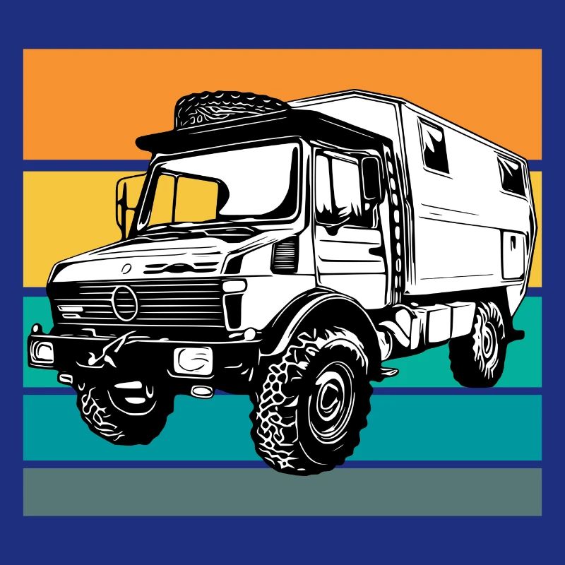Camping - Unimog - Coucher de soleil - Oldtimer