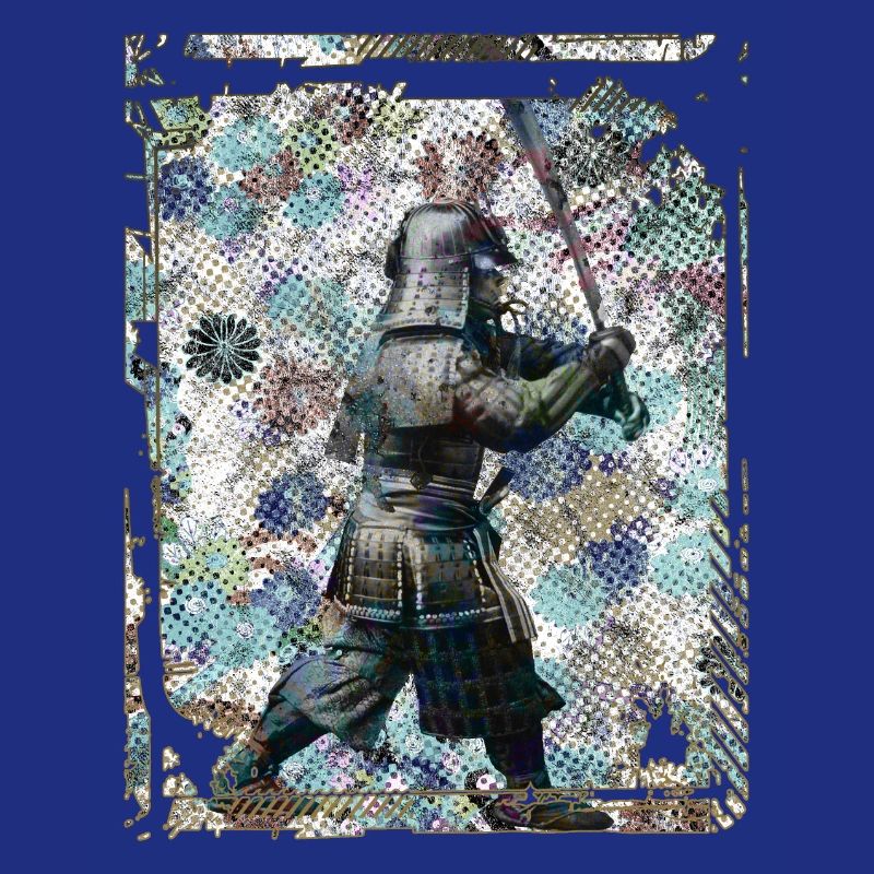 Japanische Samurai Statue Collage Art 92