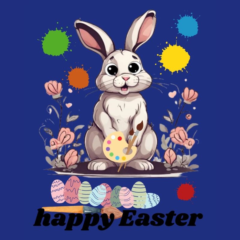 Happy Easter - Cute Easter Bunny - Bunny with Egg