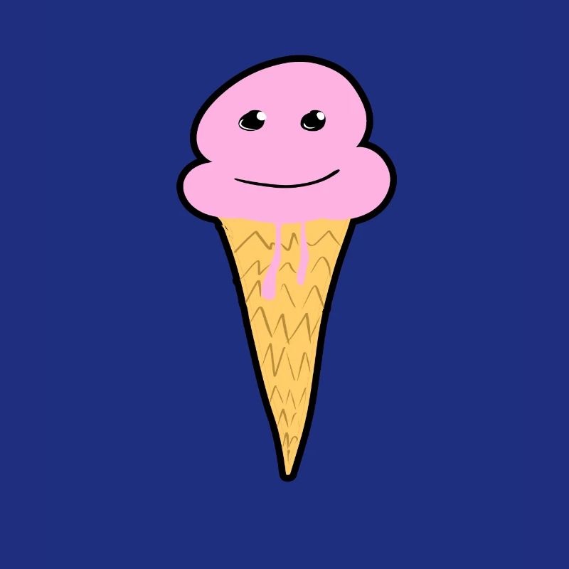 lächelnde Eis Kugel mit Konus