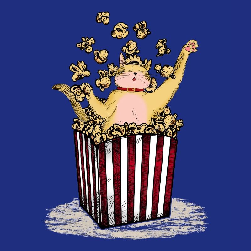 Chat baigne dans pop-corn chat fun design mastic pour enfants