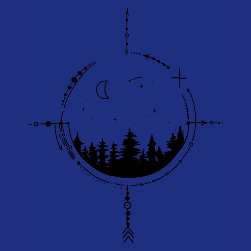 Moon and Stars Compass