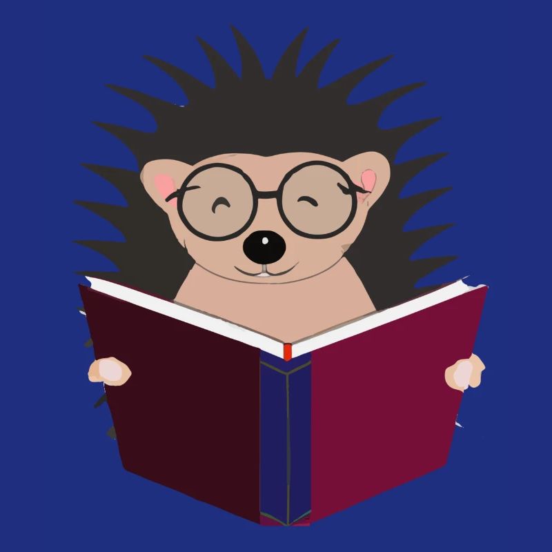 Igel liest Buch Illustration Geschenk