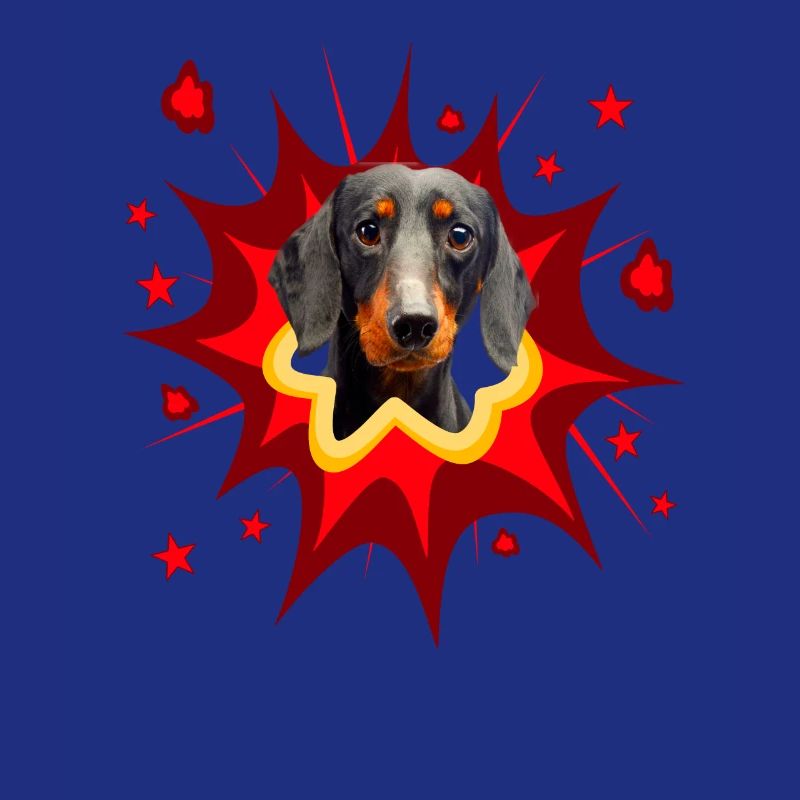 Conception de chien comique - Pow - Teckel - Teckel