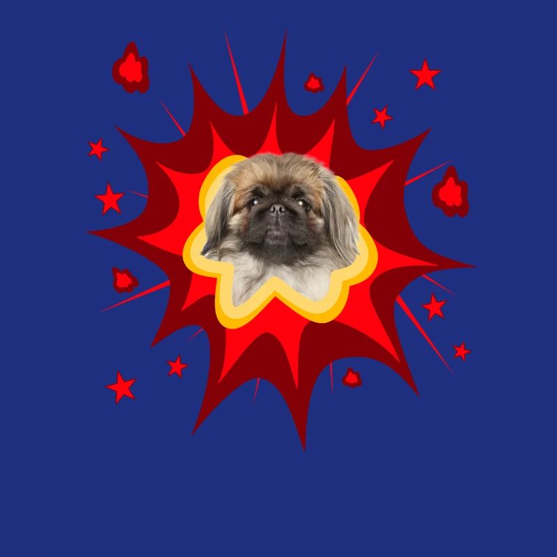Conception de chien de bande dessinée - Pow - Pékinois