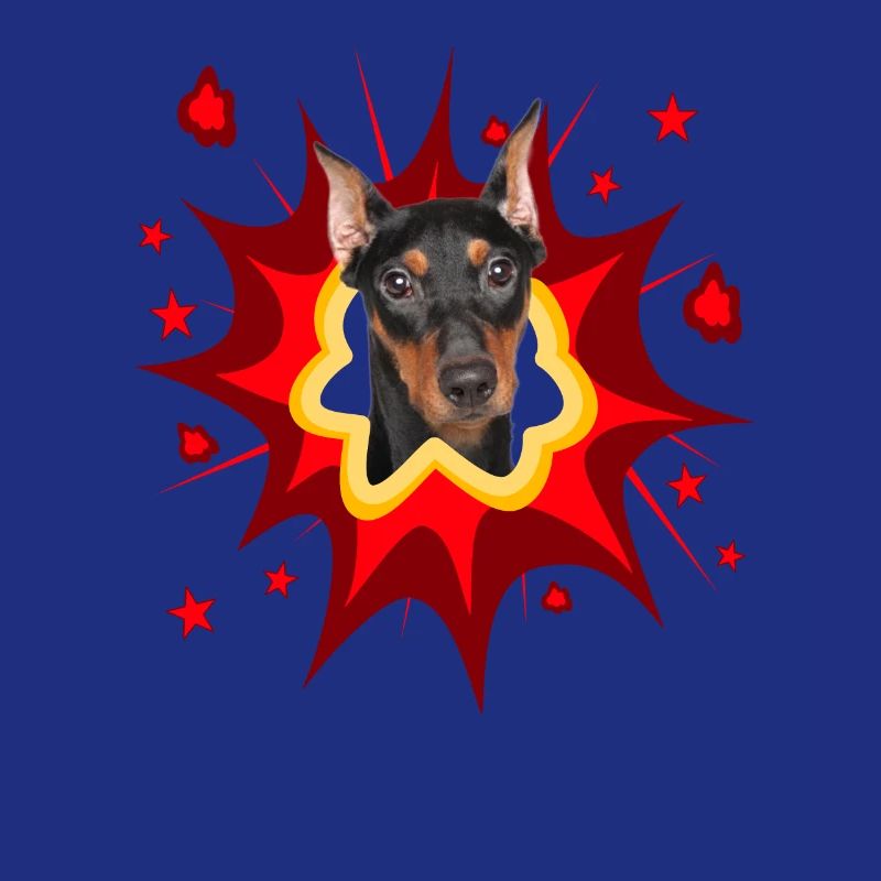 Conception de chien comique - Pow - Pinscher