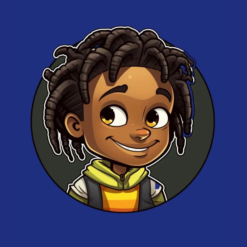 Afro Schwarz Kind Junge Mädchen Empowerment Dread