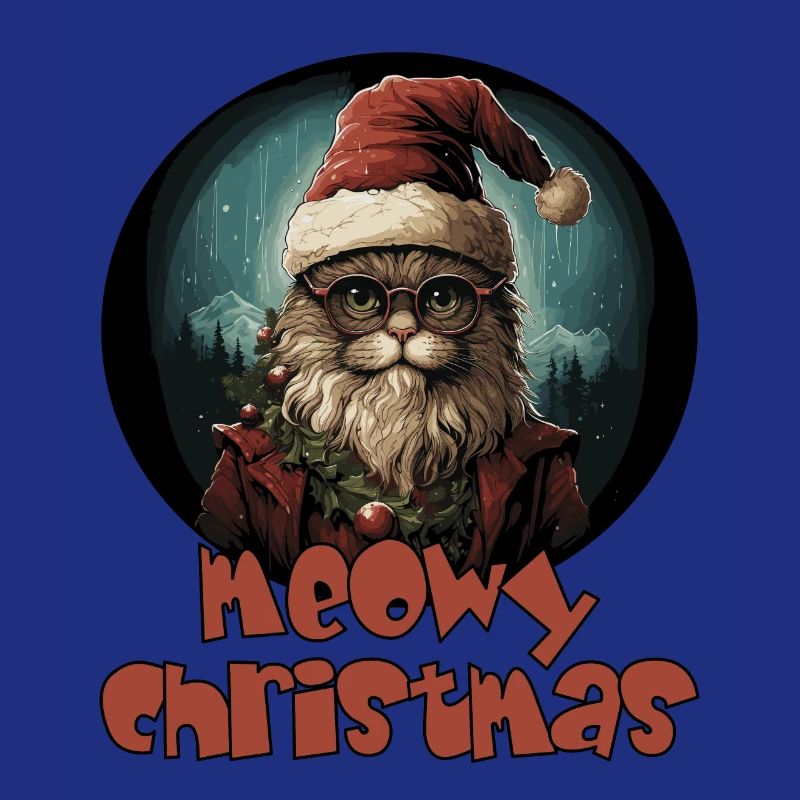 Lustiger Spruch mit Weihnachts Katze