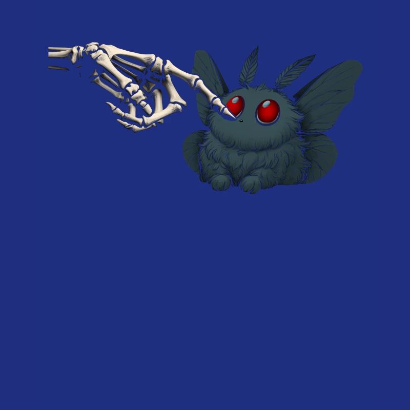 Kawaii Mothman squelette main cryptide