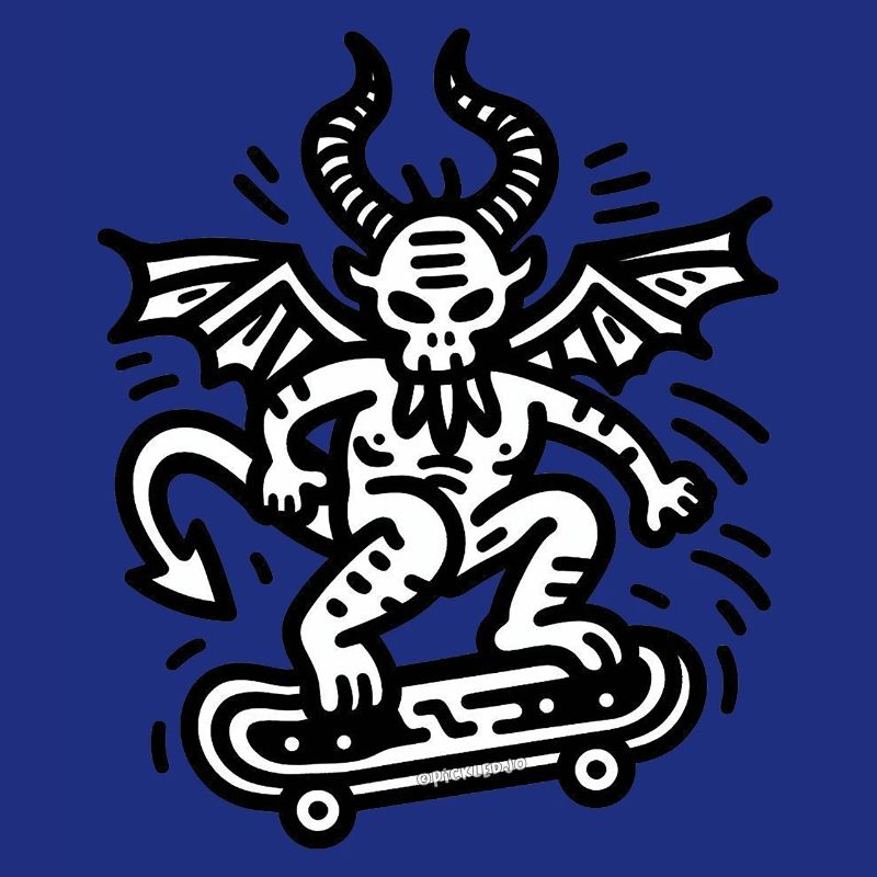 Devil Skateboard Doodle