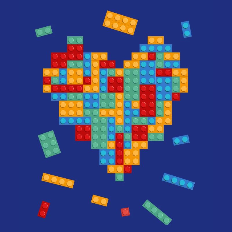 La Saint-Valentin coeur blocs de construction constructeur architecte