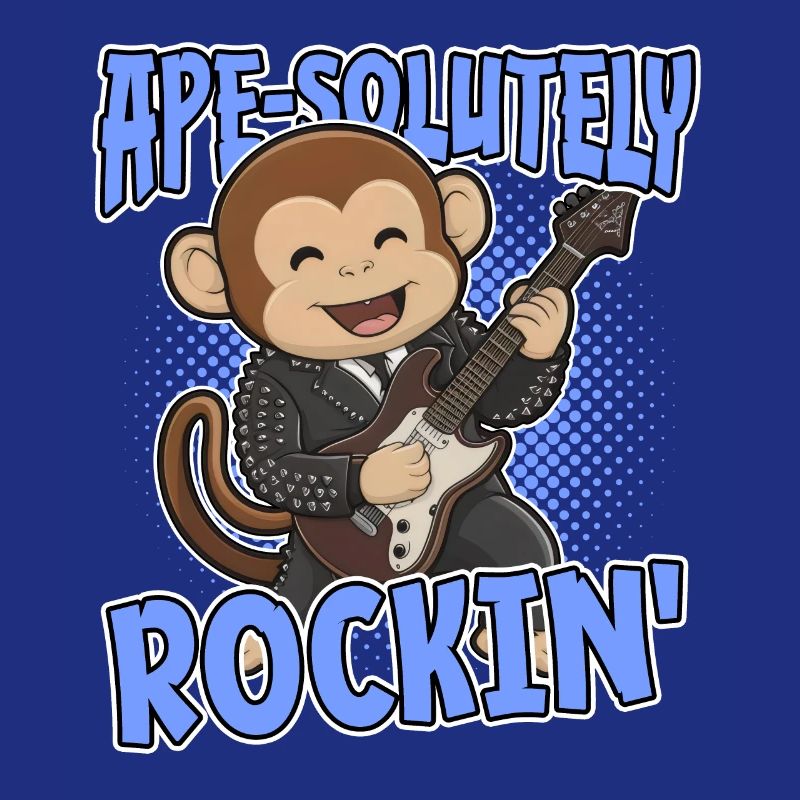 Ape-Solutely Rockin': Funny Monkey with Guitar