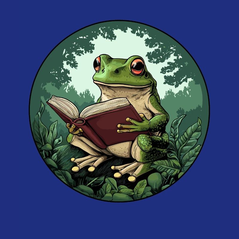 Cottagecore Frog with Book