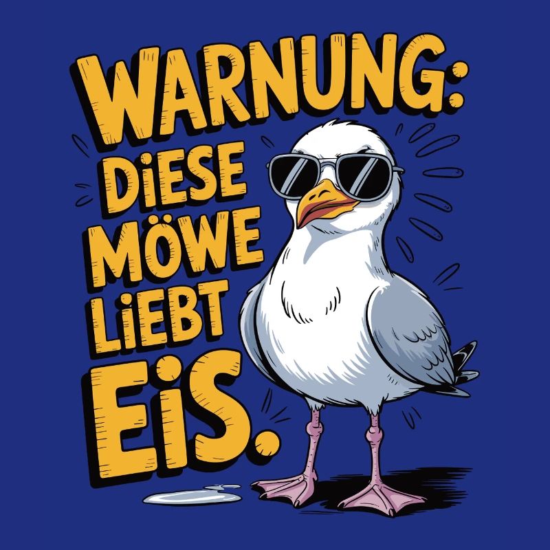Warnung diese Möwe liebt Eis