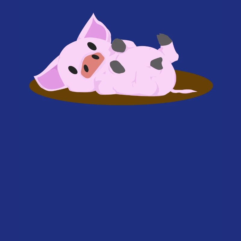 Cochon rose couché