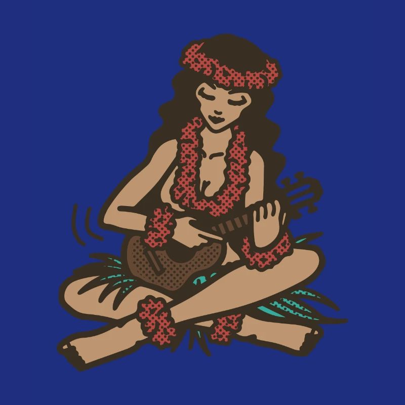 Hula Mädchen mit Ukulele