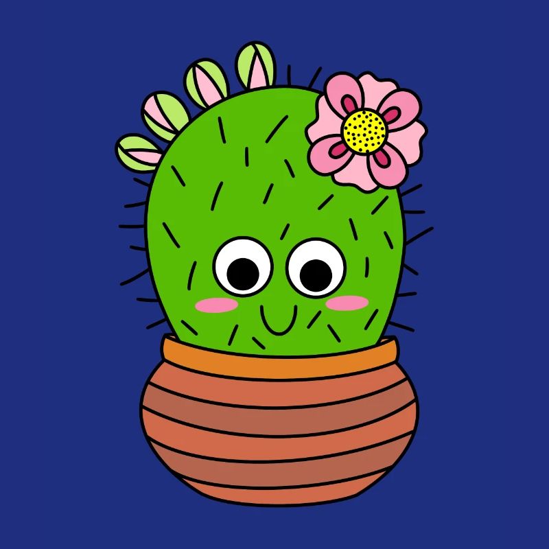 Cactus Chunky Avec Fleur Rose Et Bourgeons