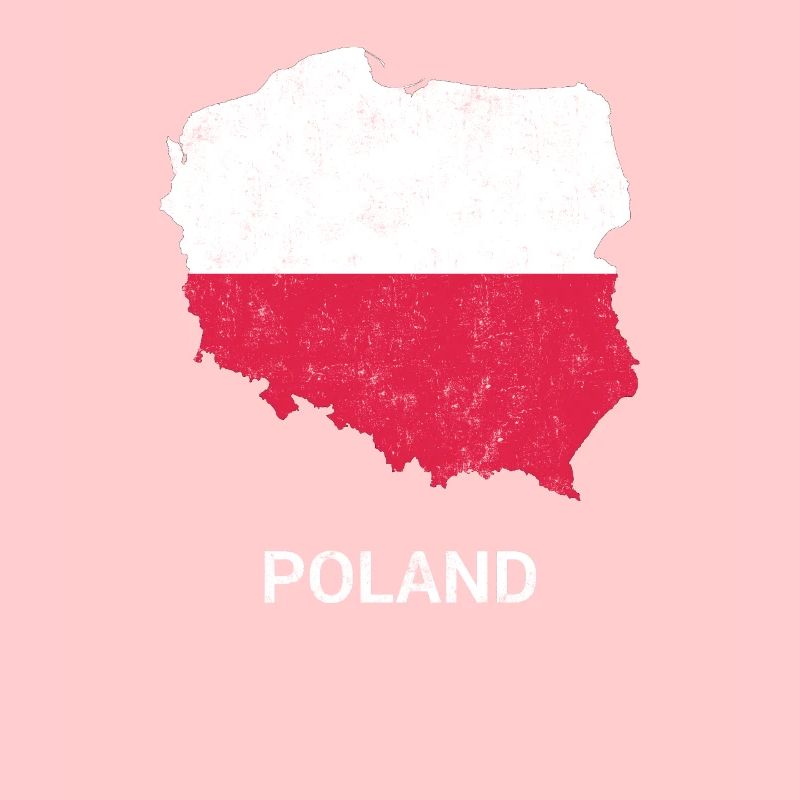 Carte et drapeau de la Pologne (Polska)