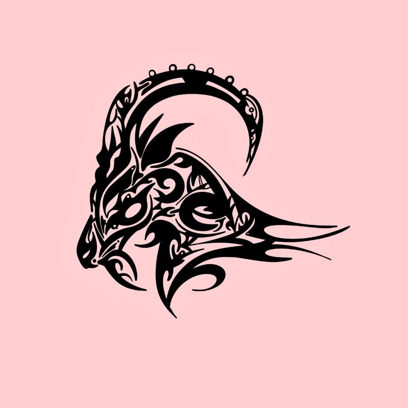 Aries Capricorn ram with horns