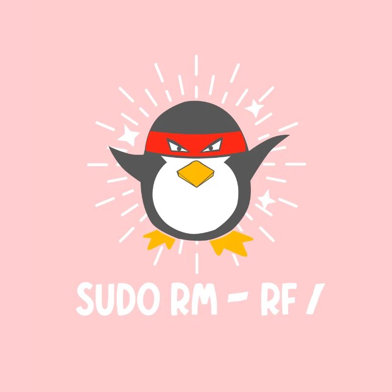 Tux Linux Penguin Sudo Rm Rf Geek Hacker