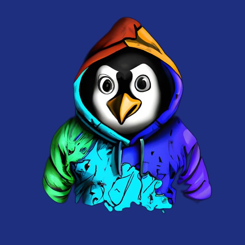 Überraschter Pinguin mit Pullover