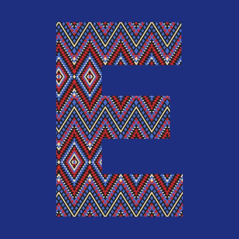 Monogramm Buchstabe E- boho buntes Design
