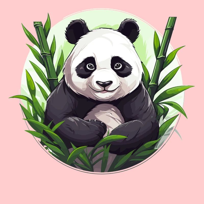 Panda géant avec bambou