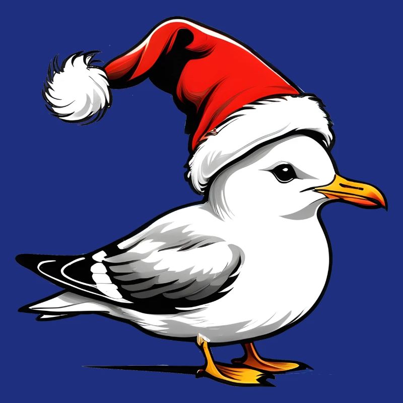 Mouette de Noël avec chapeau