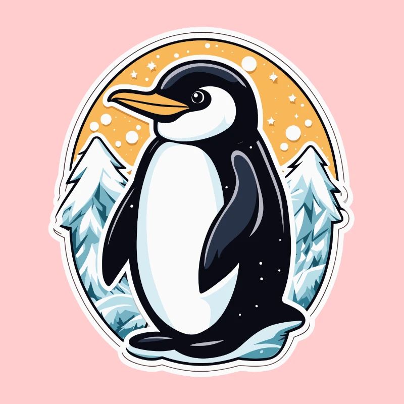 Illustration de Noël pingouin