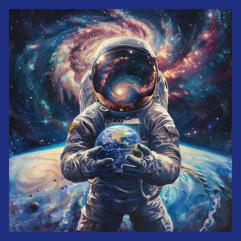 Astronautes Galaxie Espace Planète Espace Conception Spatiale