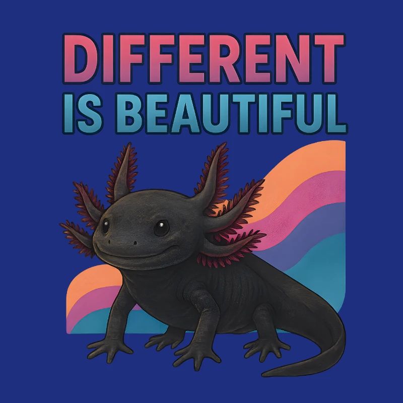 Cute Axolotl Message - Different is Beautiful