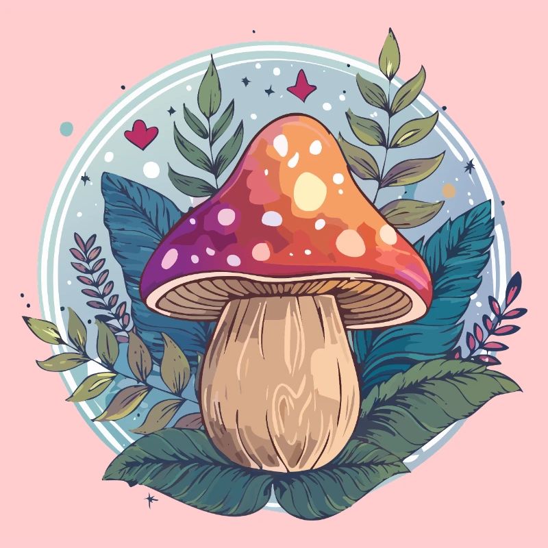 Flowers,toadstool,mushroom,forest,illustration