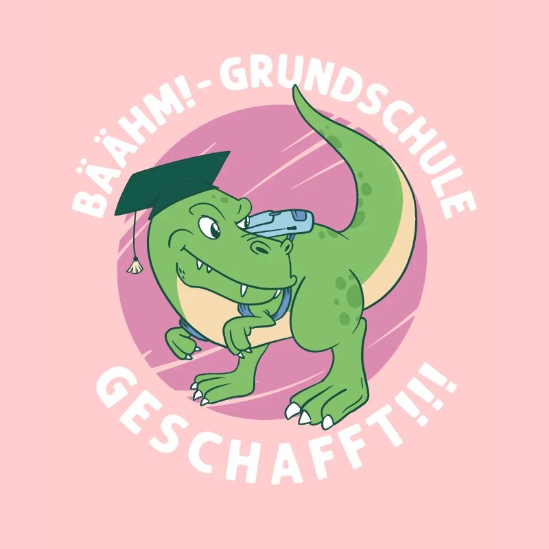 Grundschule geschafft, Schulkind Geschenkidee Dino