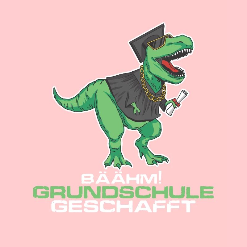 Grundschule geschafft, Schulkind Geschenkidee Dino
